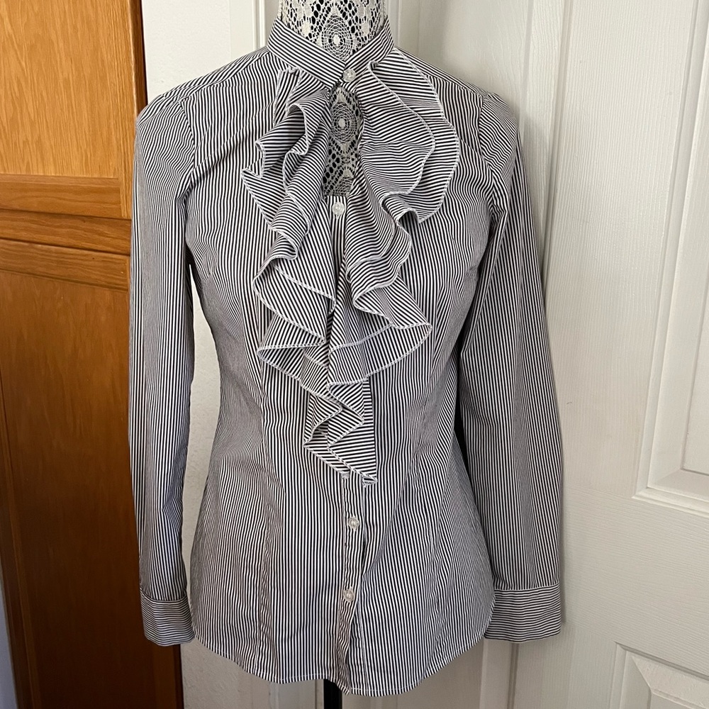 The Limited - Striped Button Down Long Sleeve Top